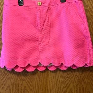 Lilly Pulitzer Hot Pink Scalloped Hem Skort